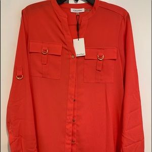 NWT Calvin Klein pink blouse